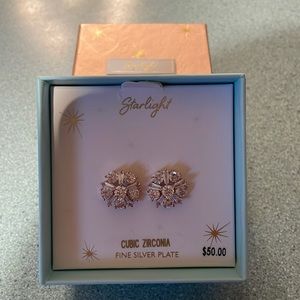 Cubic Zirconia fine silver plate earrings